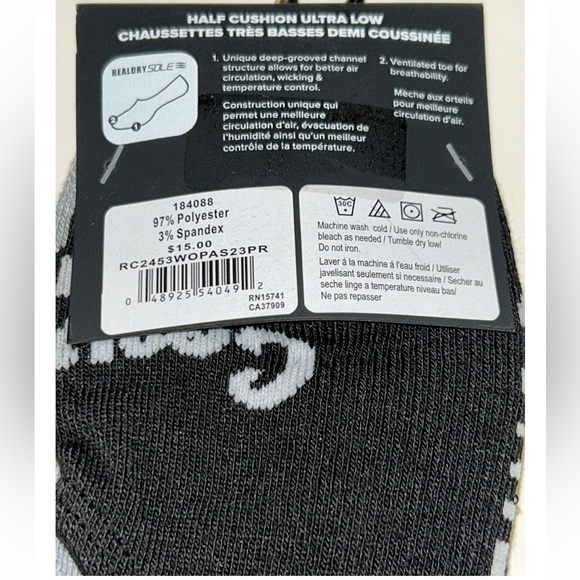 Converse Ultra Low Socks 3 Pair Women 4-10 White Gray Black w Dual Logo 4 Chucks - Picture 2 of 11